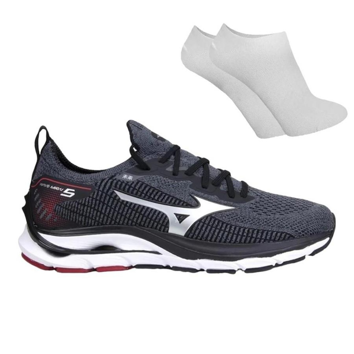 Tênis Mizuno Wave Mirai 5 + 1 Par de Meias - Masculino - Foto 1