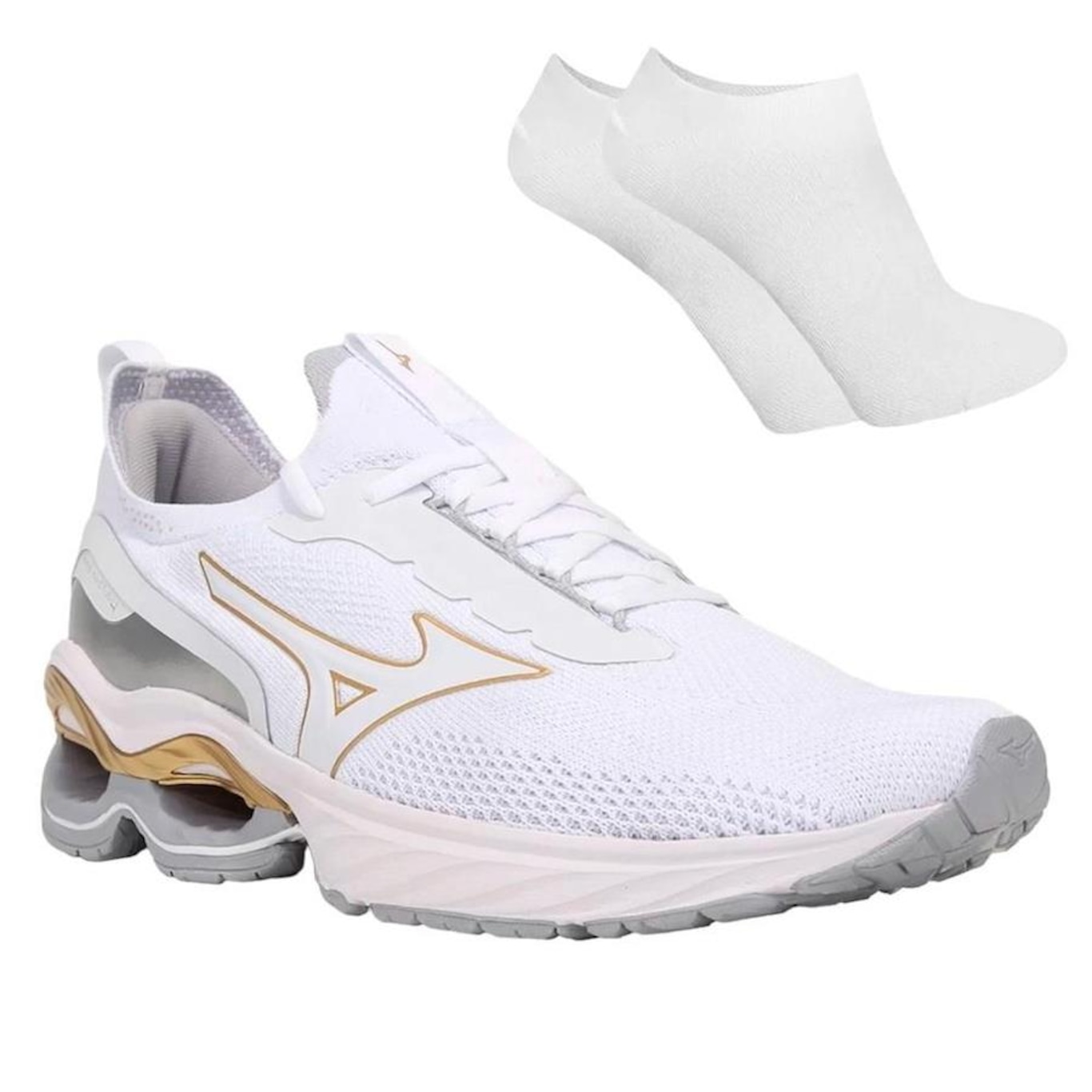 Tênis Mizuno Wave Invictus 4 + Par de Meia - Masculino - Foto 1