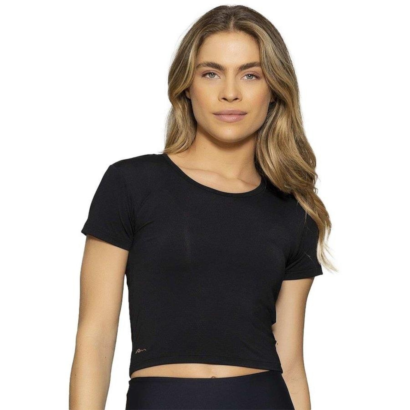 Blusa Cropped Run More Fenda Essencial - Feminino - Foto 1