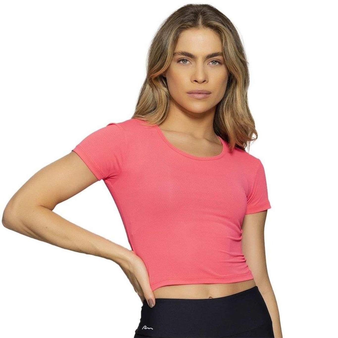 Blusa Cropped Run More Fenda Essencial - Feminino - Foto 1