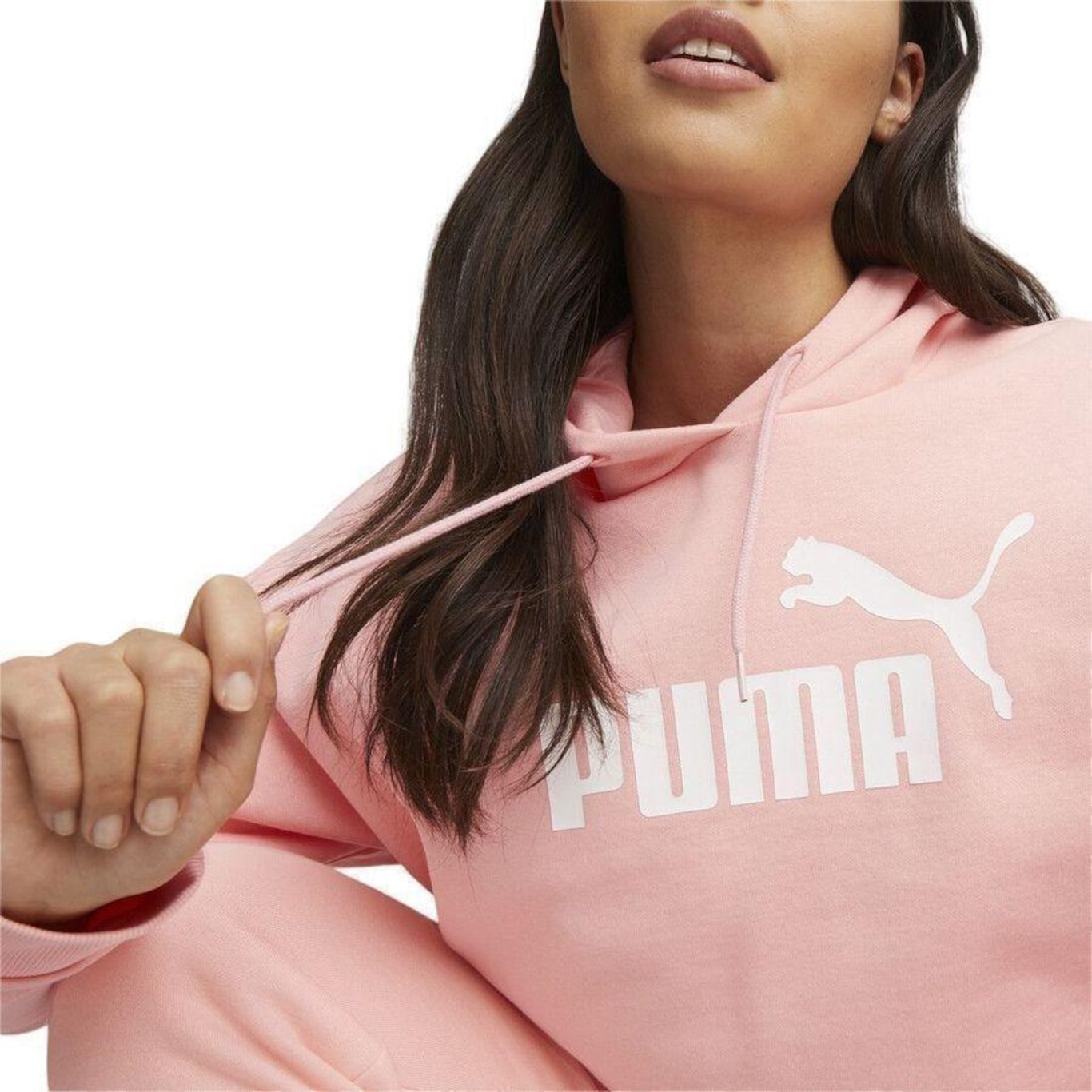 Blusão de Moletom com Capuz Puma Essentials Cropped Logo Fl - Feminino - Foto 1