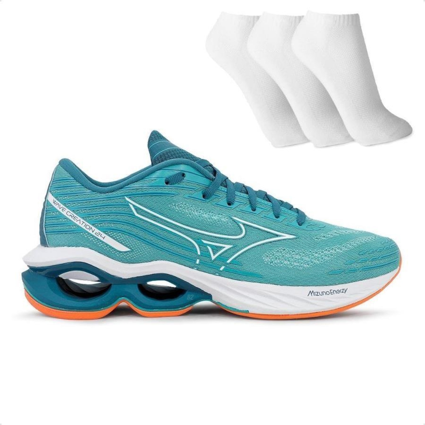 Tênis Mizuno Wave Creation 24 + 3 Pares de Meias - Masculino - Foto 1