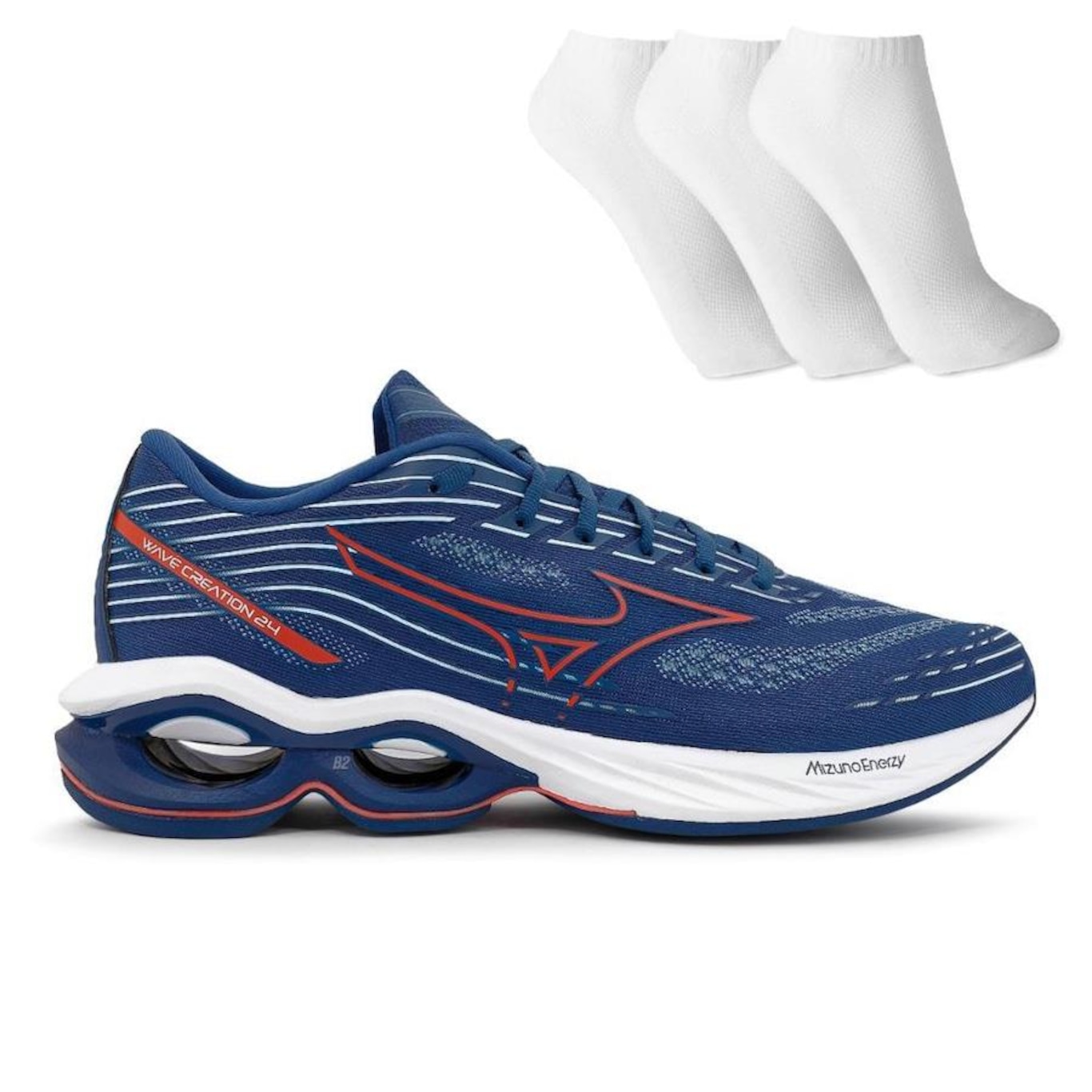 Tênis Mizuno Wave Creation 24 + 3 Pares de Meias - Masculino - Foto 1