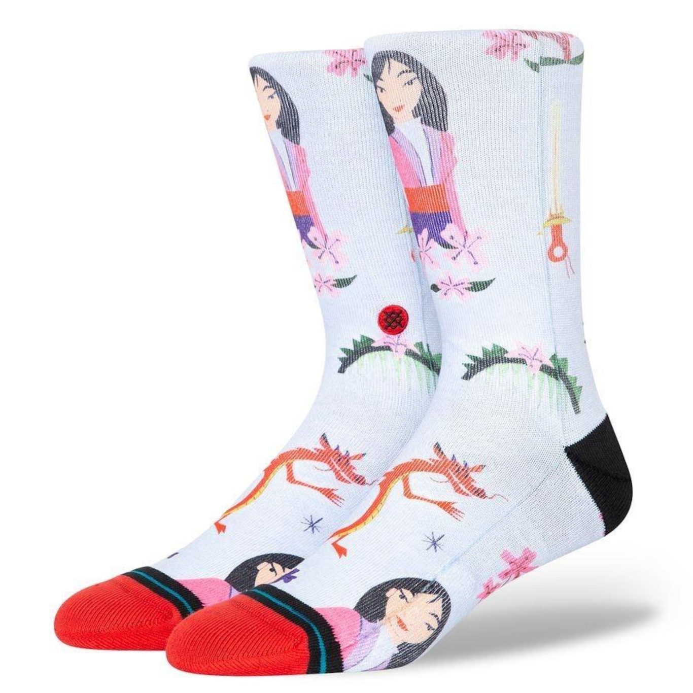 Meia Cano Alto Stance Collab Disney Mulan By Estee - Infantil - Foto 1