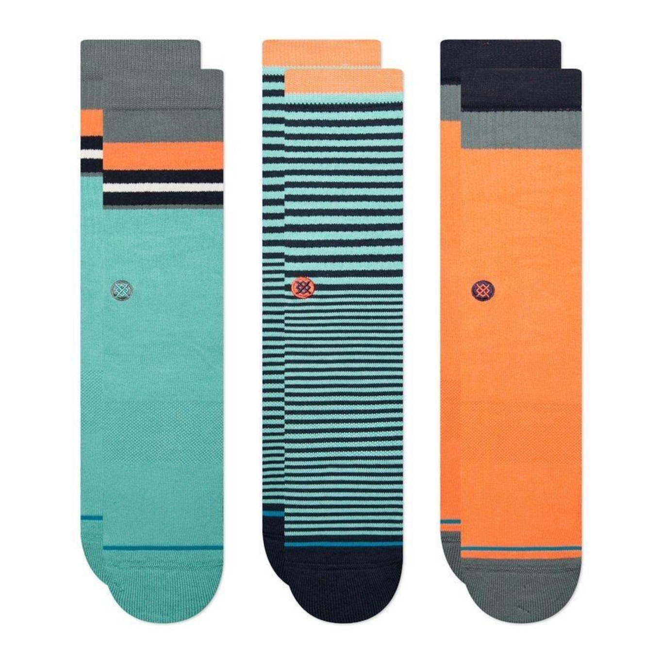 Meia Cano Alto Stance Neptune Crew 3 Pack - Adulto - Foto 1