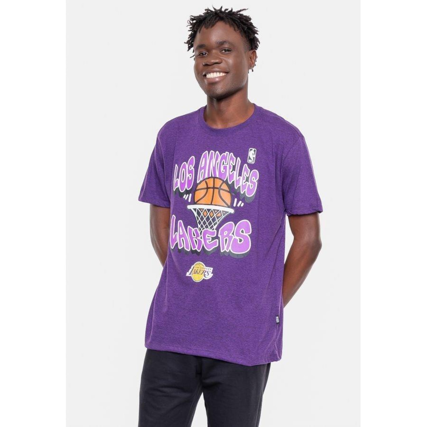 Camiseta NBA Basket Los Angeles Lakers - Masculina - Foto 4