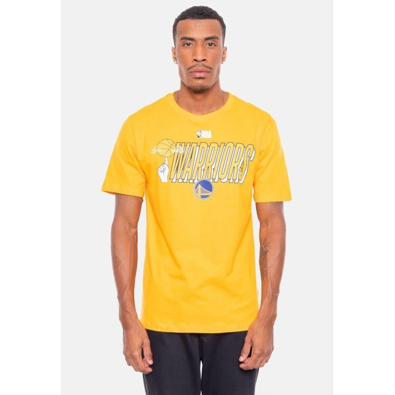 Camiseta Nba Hand On Ball Golden State Warriors Cadmium Nba - Masculina - Foto 1