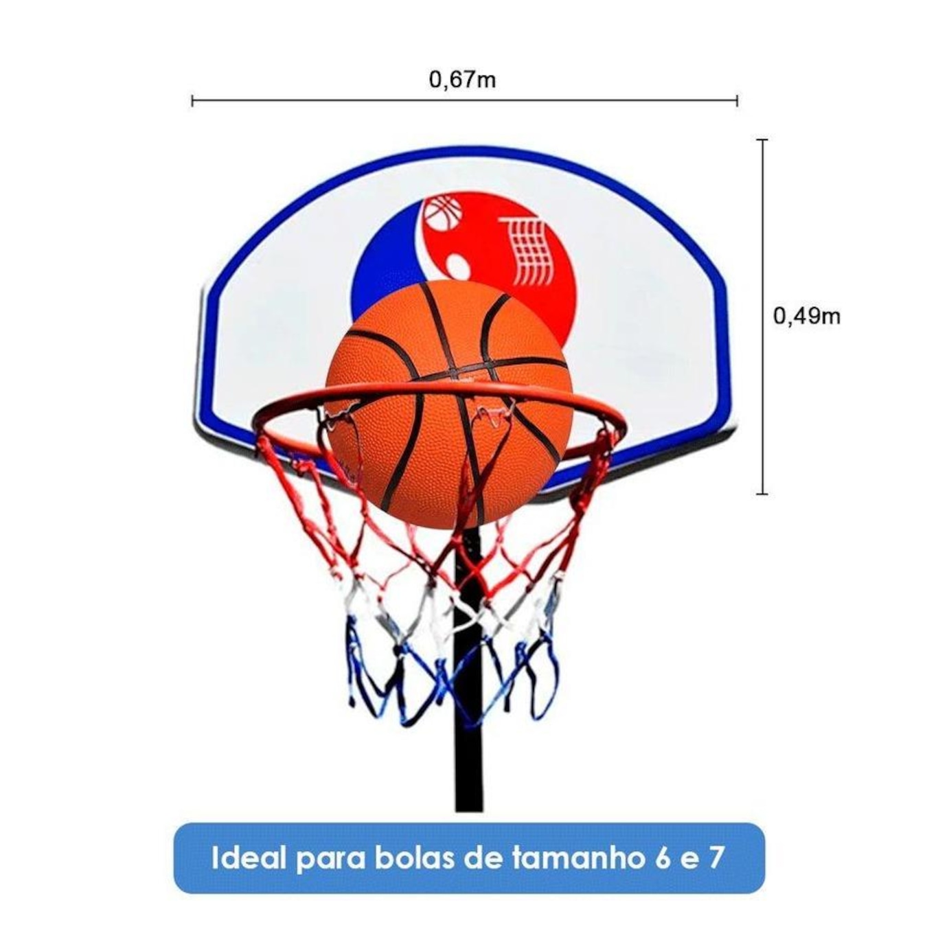 Cesta de Basquete Ahead Sports Móvel Ajustável Aro em Aço - Foto 6