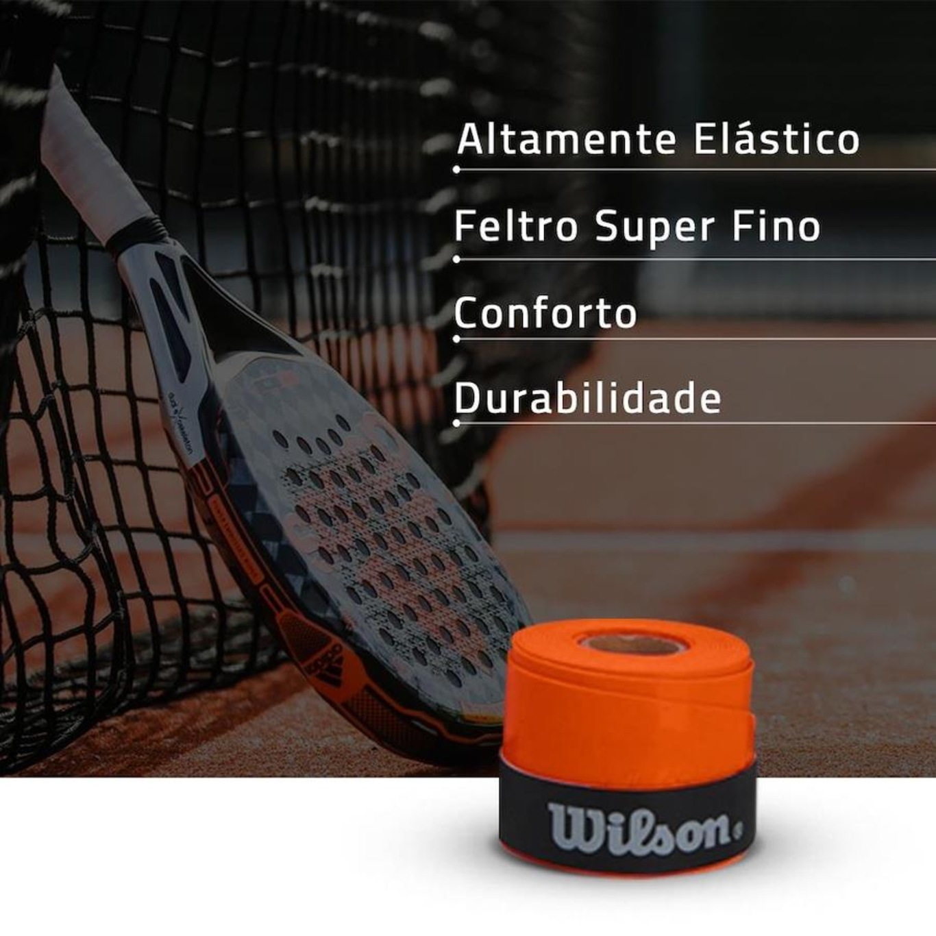 Kit Racket com Overgrip Wilson + Raqueteira Pista e Campo Beach Tennis - Foto 2