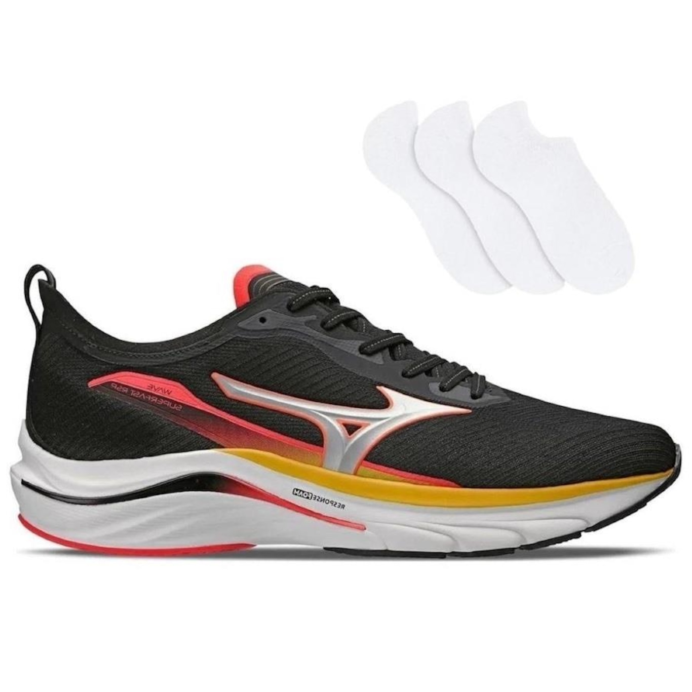 Tênis Mizuno Wave Superfast + 3 Pares de Meias - Masculino - Foto 1