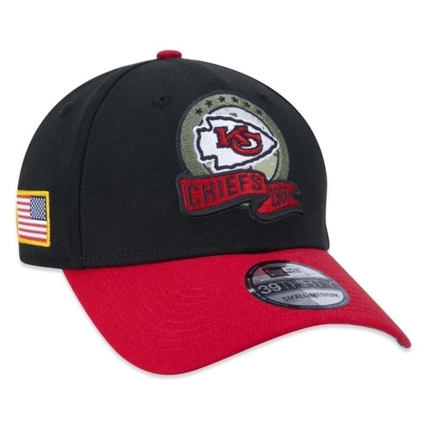 Boné Aba Curva New Era 39Thirty NFL Kansas City Chiefs Salute To Service - Adulto - Foto 1