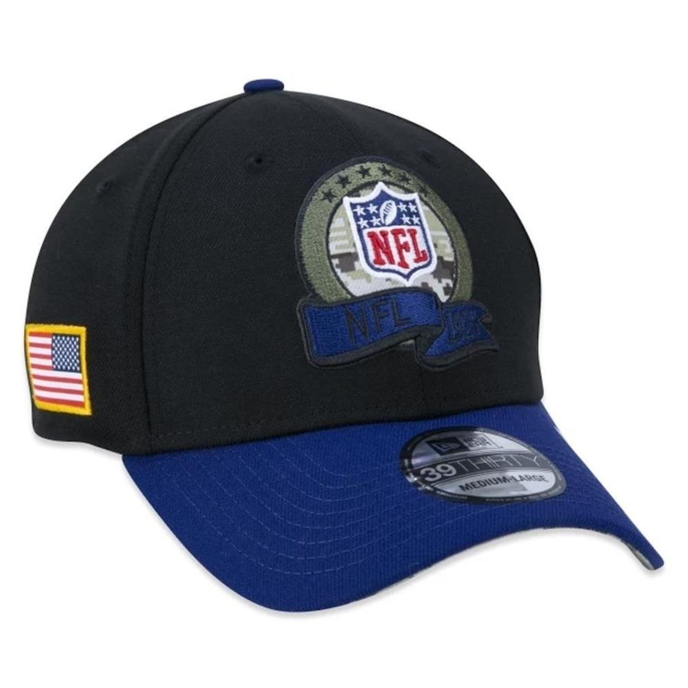 Boné Aba Curva New Era 39Thirty NFL Shield Salute To Service - Adulto - Foto 4