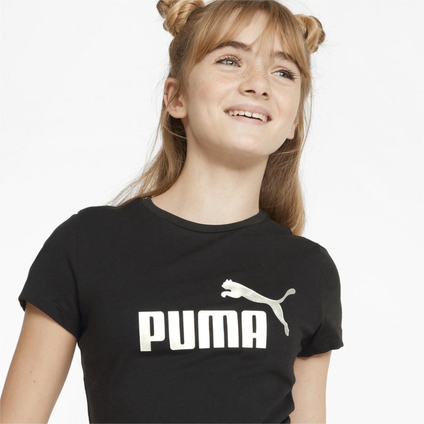 Camiseta Puma Manga Curta Ess Logo Tee - Infantil - Foto 6