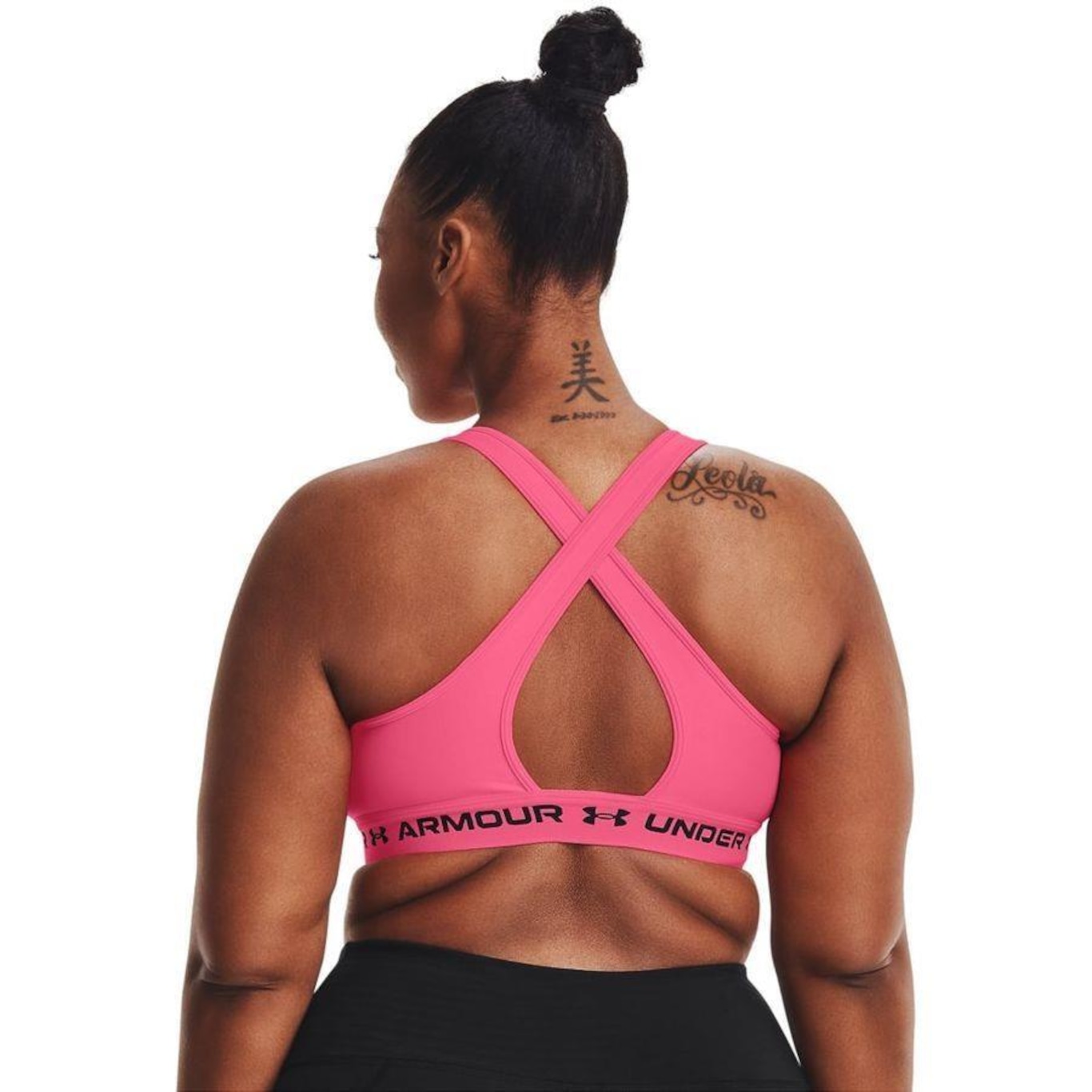 Kit de Tops Fitness com Bojo Under Armour Crossback Mid Bra - 2 Undades - Feminino - Foto 4