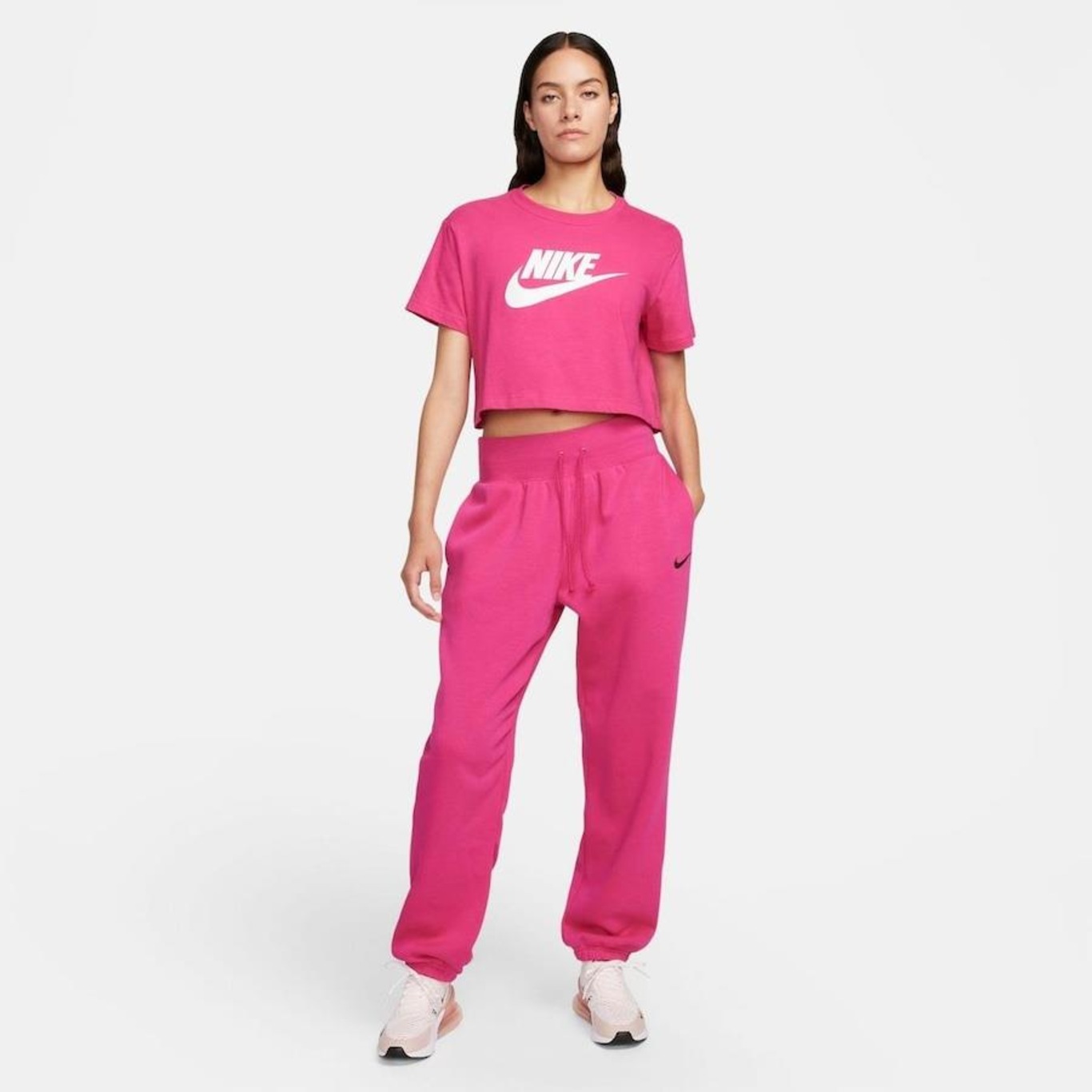 Camiseta Nike Sportswear Plus Size Essntl Rosa - Compre Agora