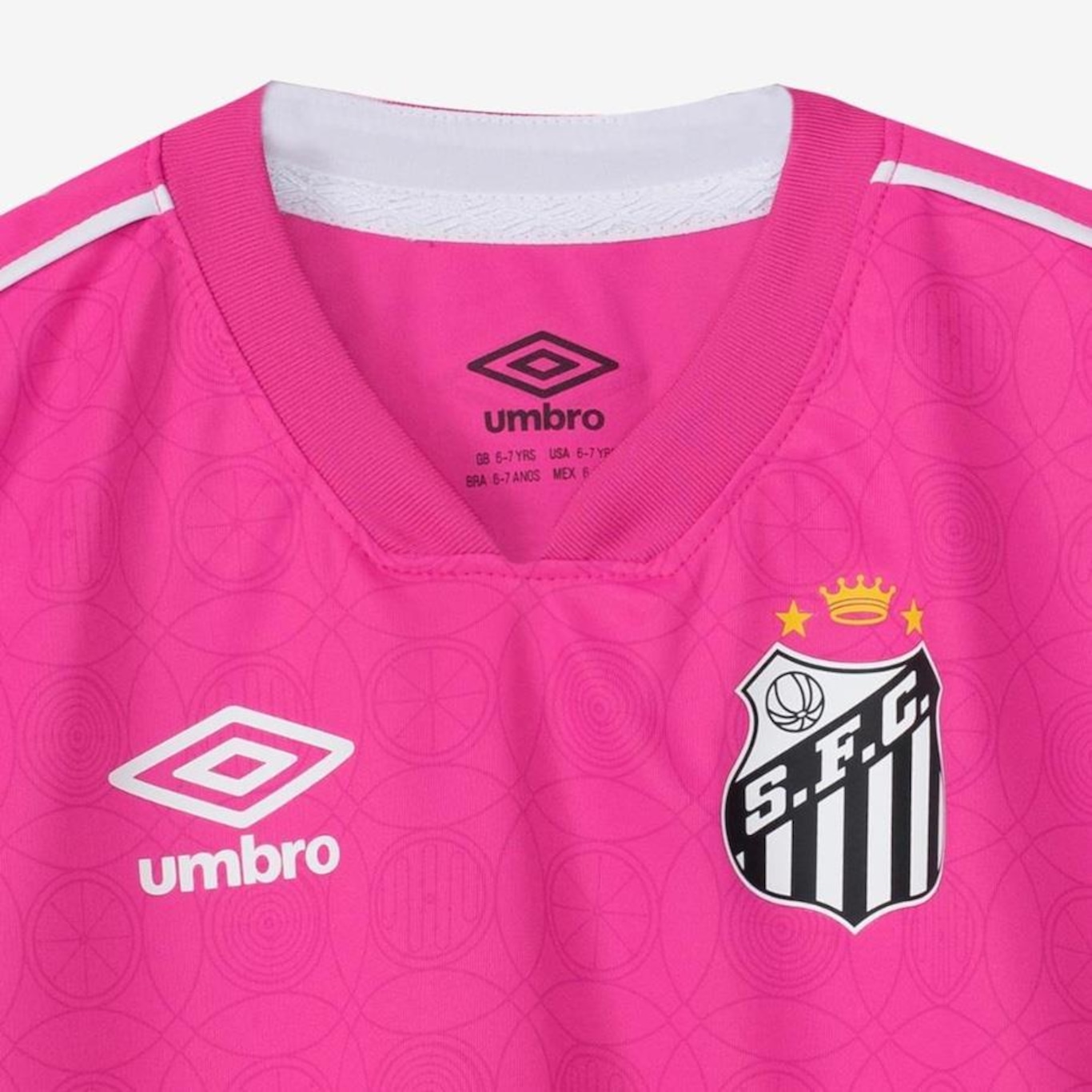 Camisa do Santos Outubro Rosa 2023 Umbro - Infantil - Foto 3