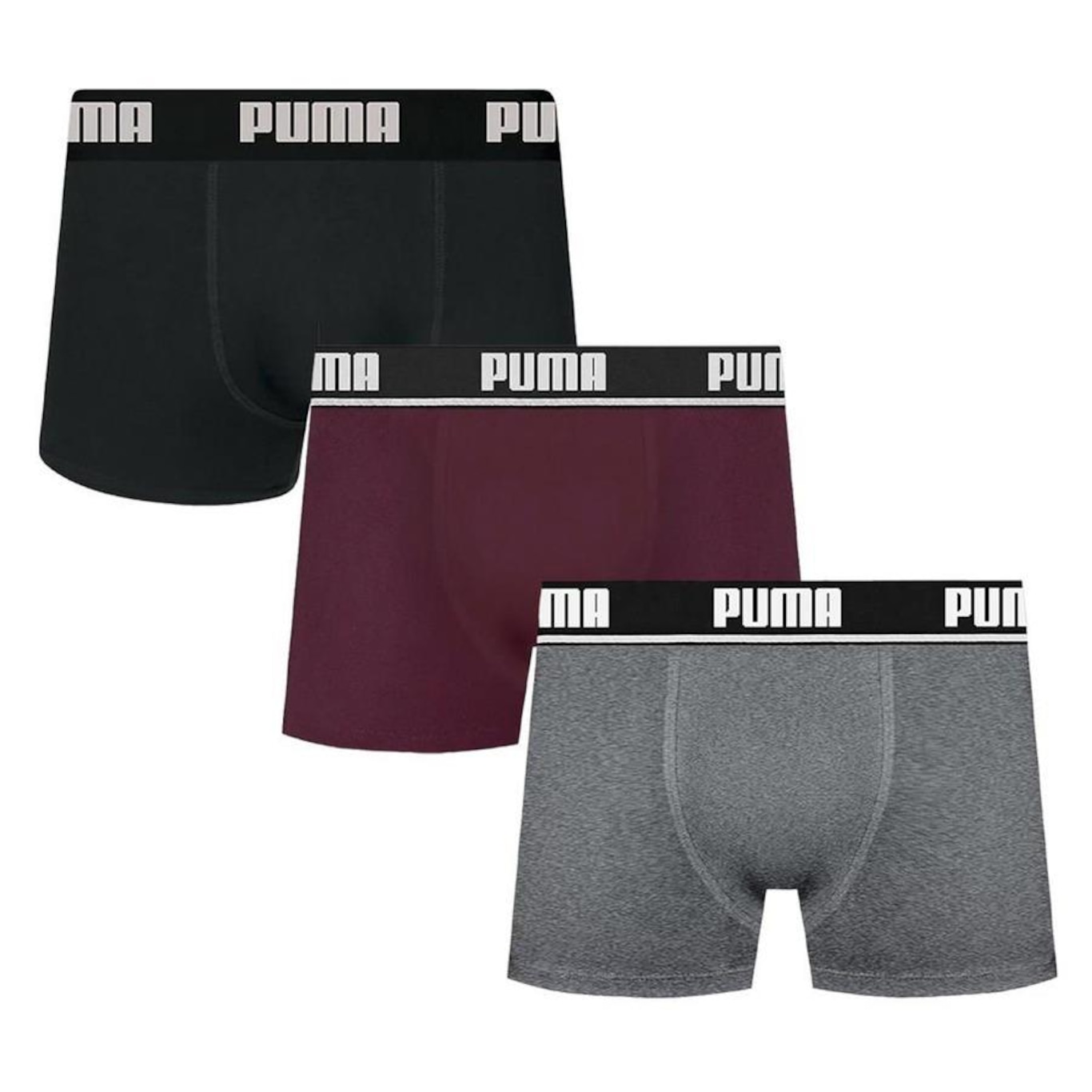 Cueca Boxer Puma Cotton - 3 unidades - Adulto - Foto 1