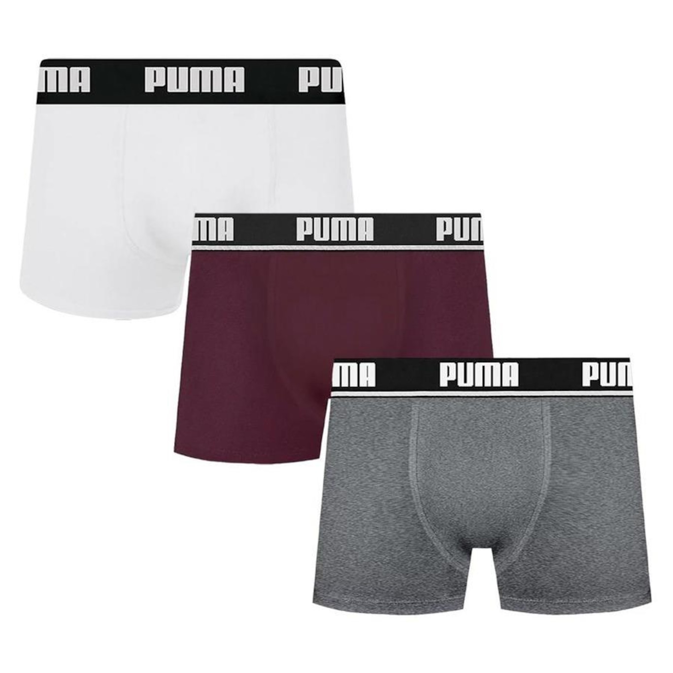 Cueca Boxer Puma Cotton - 3 unidades - Adulto - Foto 1