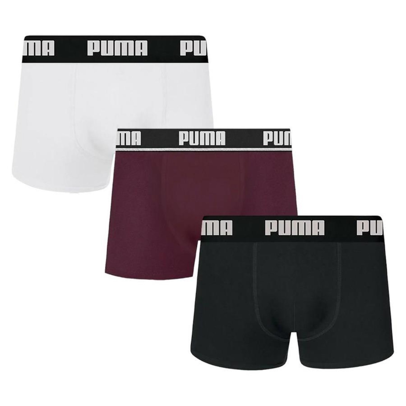 Cueca Boxer Puma Cotton - 3 unidades - Adulto - Foto 1