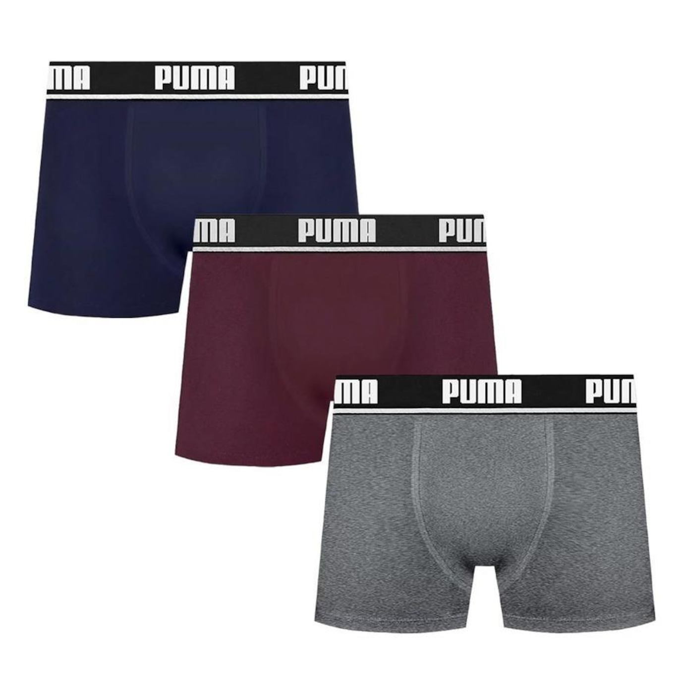 Cueca Boxer Puma Cotton - 3 unidades - Adulto - Foto 1