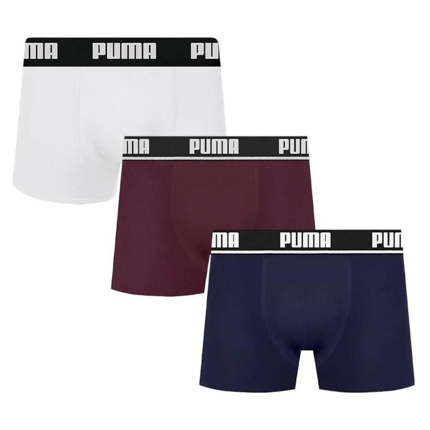 Cueca Boxer Puma Cotton - 3 unidades - Adulto - Foto 1