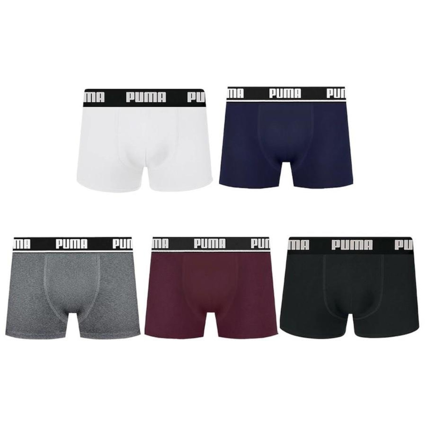 Cueca Boxer Puma Cotton - 5 unidades - Adulto - Foto 1