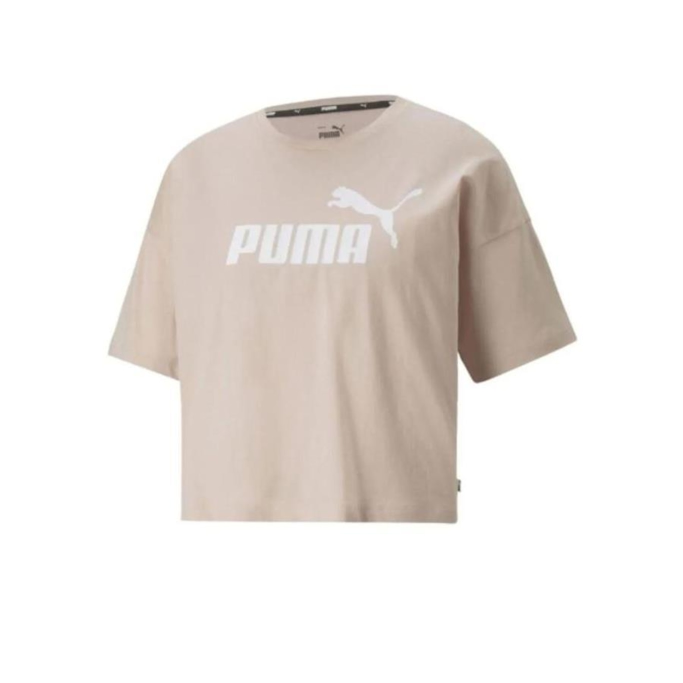 Blusa Feminina Manga Curta Cropped Puma Essentials Logo Tee - Foto 1