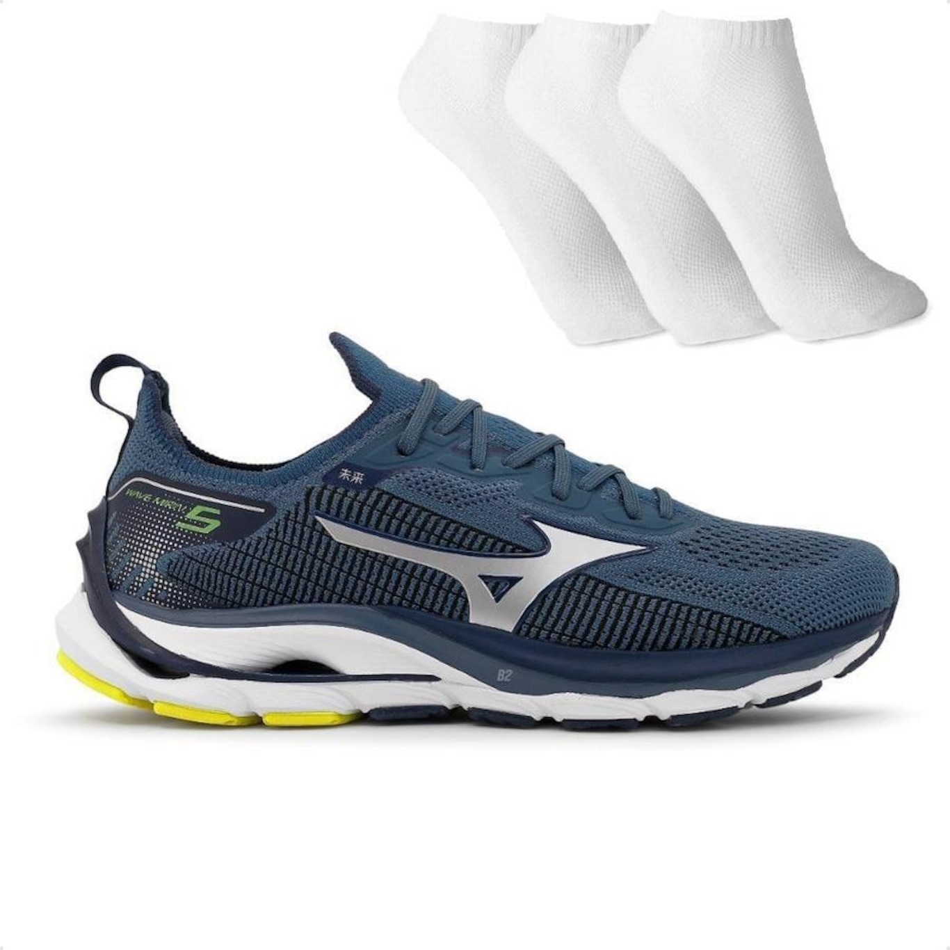 Tênis Mizuno Wave Mirai 5 + 3 Pares de Meias - Masculino - Foto 1