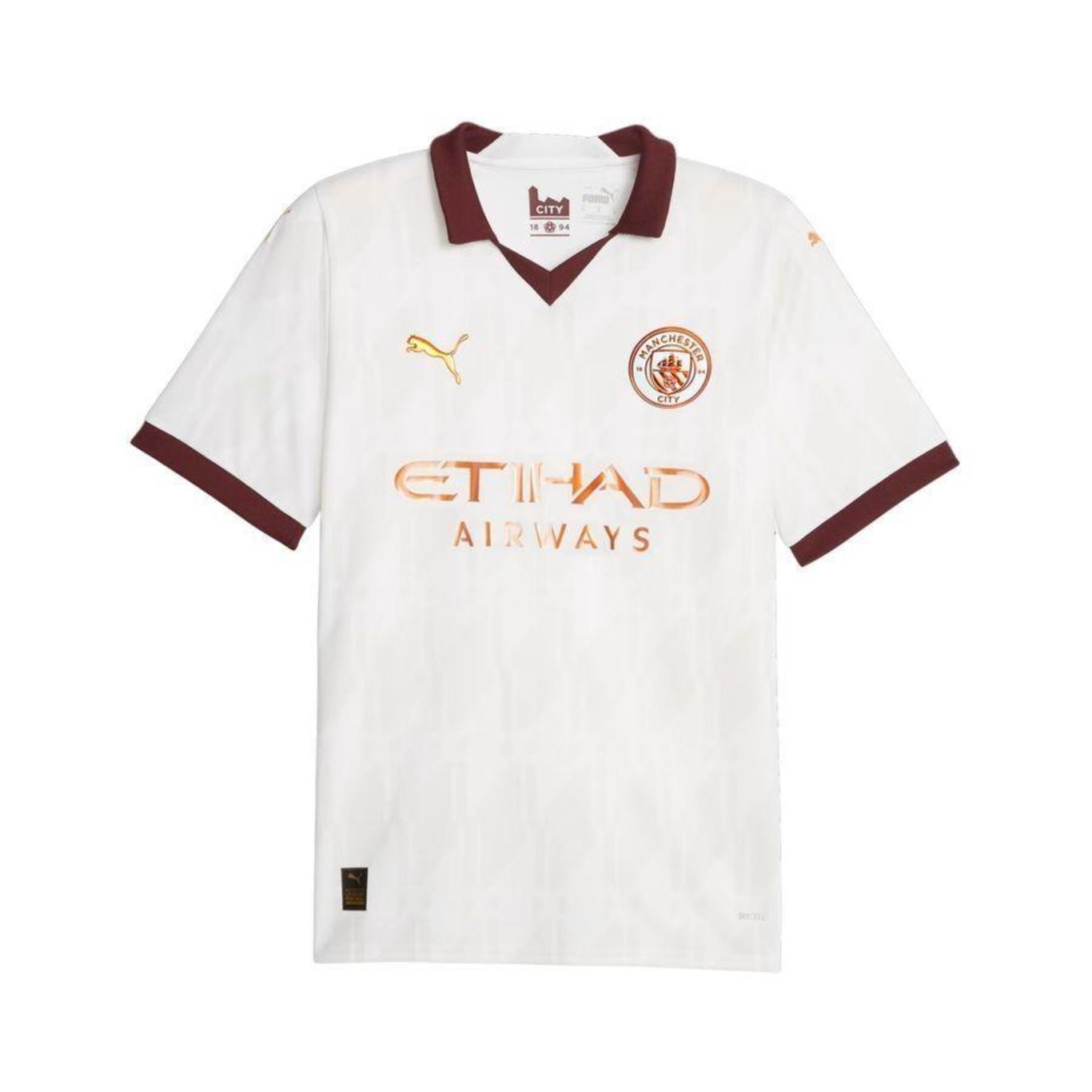 Camisa Manchester City 23/24 AWAY Jogador Masculina, Branco, PUMA