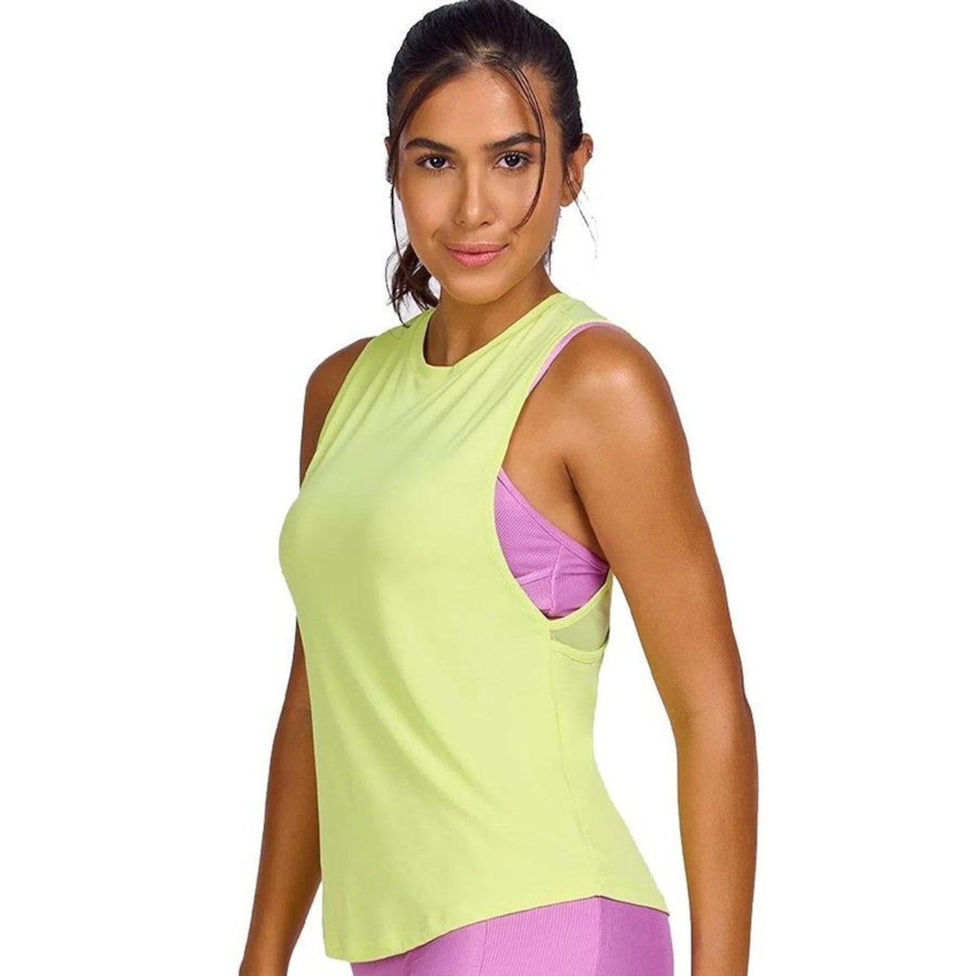 Camiseta Regata Alto Giro Back Fit - Feminina - Foto 1