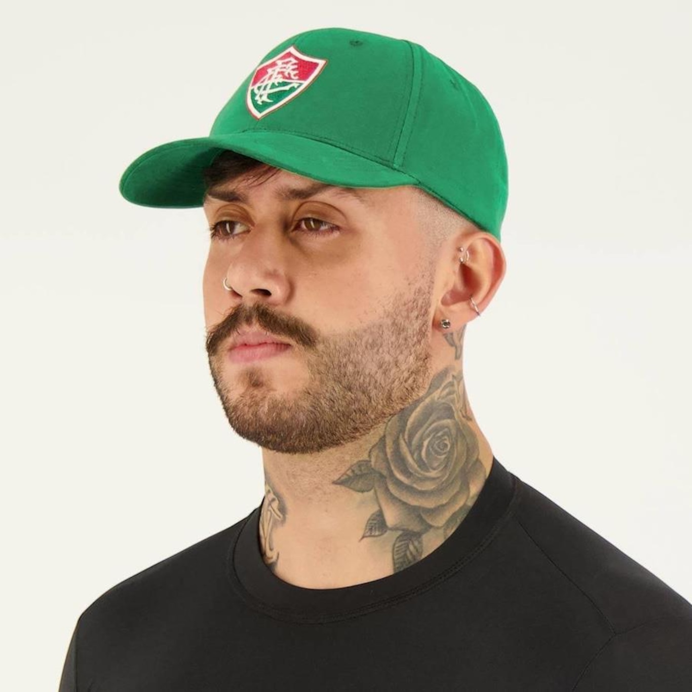 Boné Aba Curva Supercap do Fluminense Logo Bordado - Snapback - Adulto - Foto 1