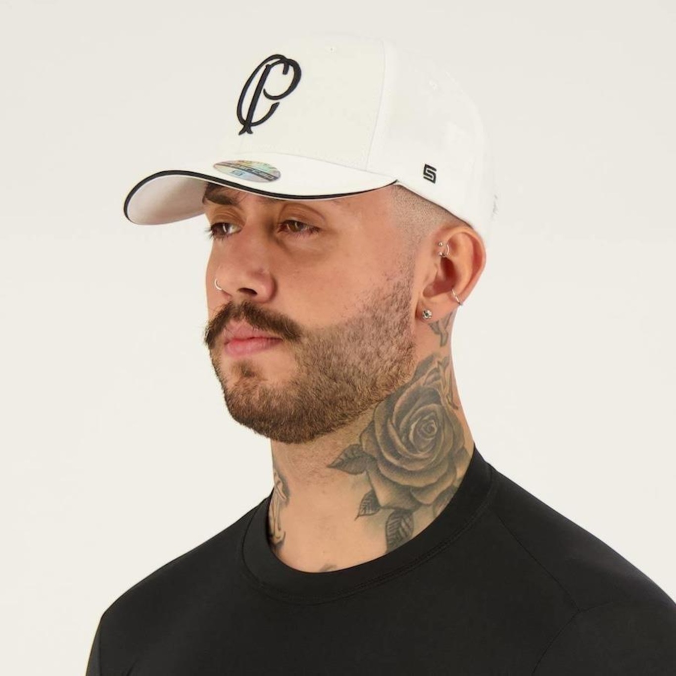 Boné Aba Curva Supercap do Corinthians Logo - Strapback - Adulto - Foto 5