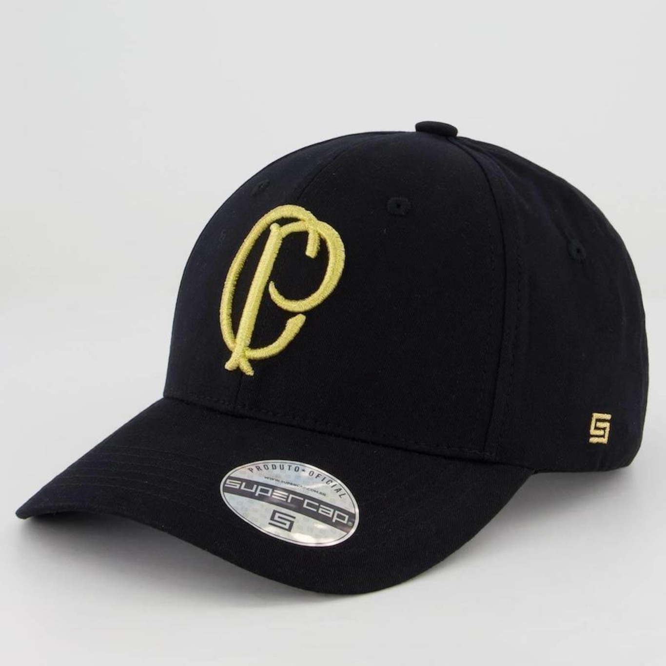 Boné Aba Curva do Corinthians Supercap Logo - Strapback - Adulto - Foto 1