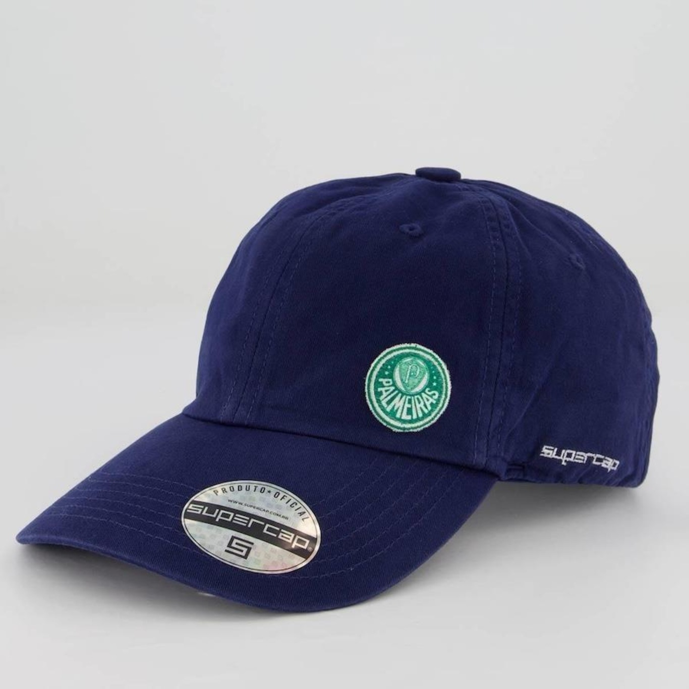 Boné Aba Curva Supercap Palmeiras Basic Logo - Strapback - Adulto - Foto 1