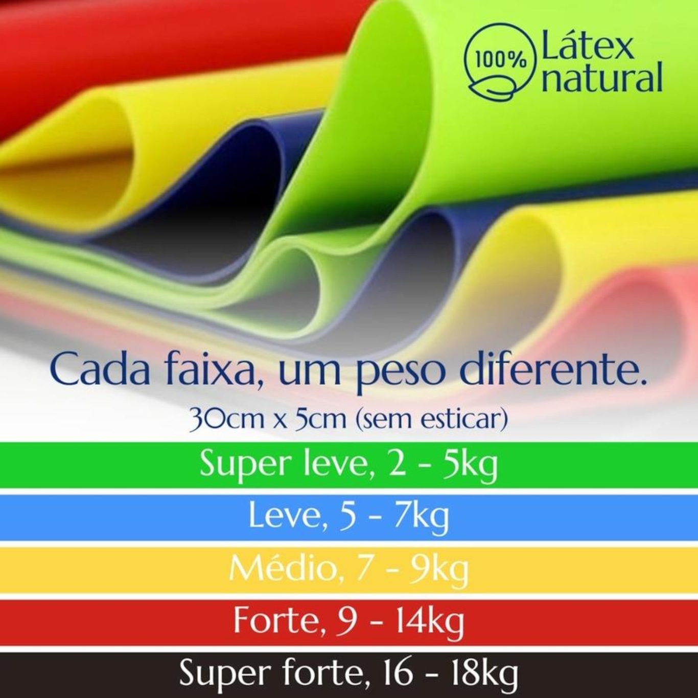 Kit de Faixa Elástica Jatai Sports Mini Band - 5 Tensões - Foto 3