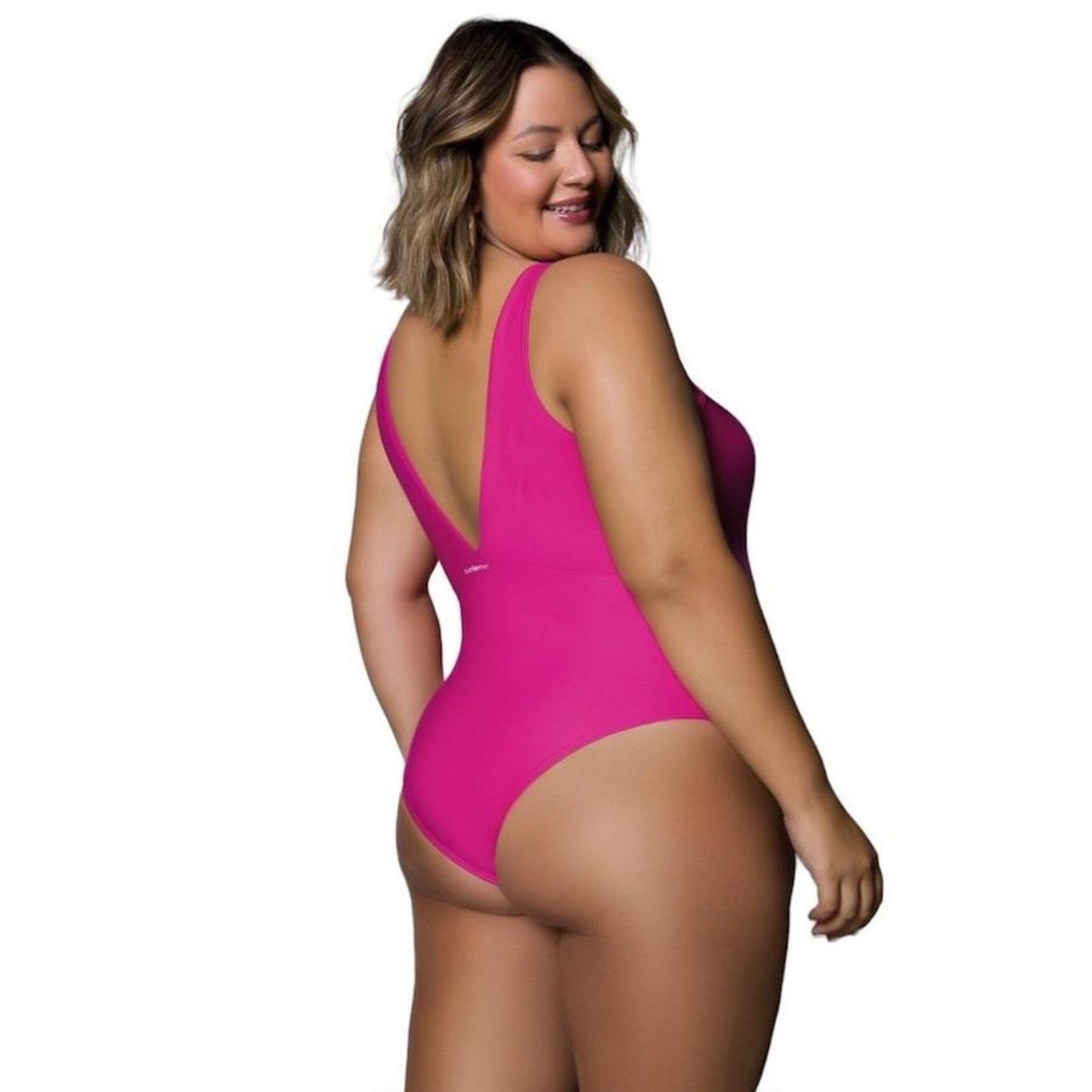 Maiô de Natação Selene Regata Básico Plus Size - Adulto - Foto 2