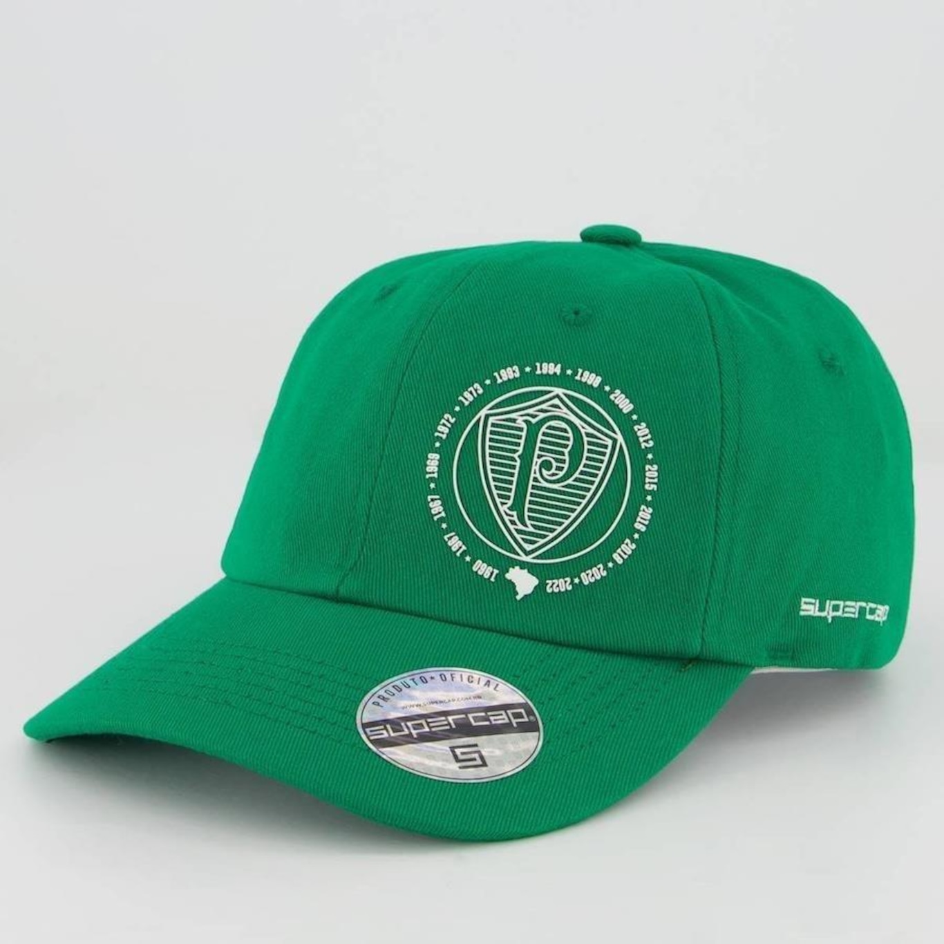 Boné Aba Curva Supercap Palmeiras Escudo - Strapback - Adulto - Foto 1