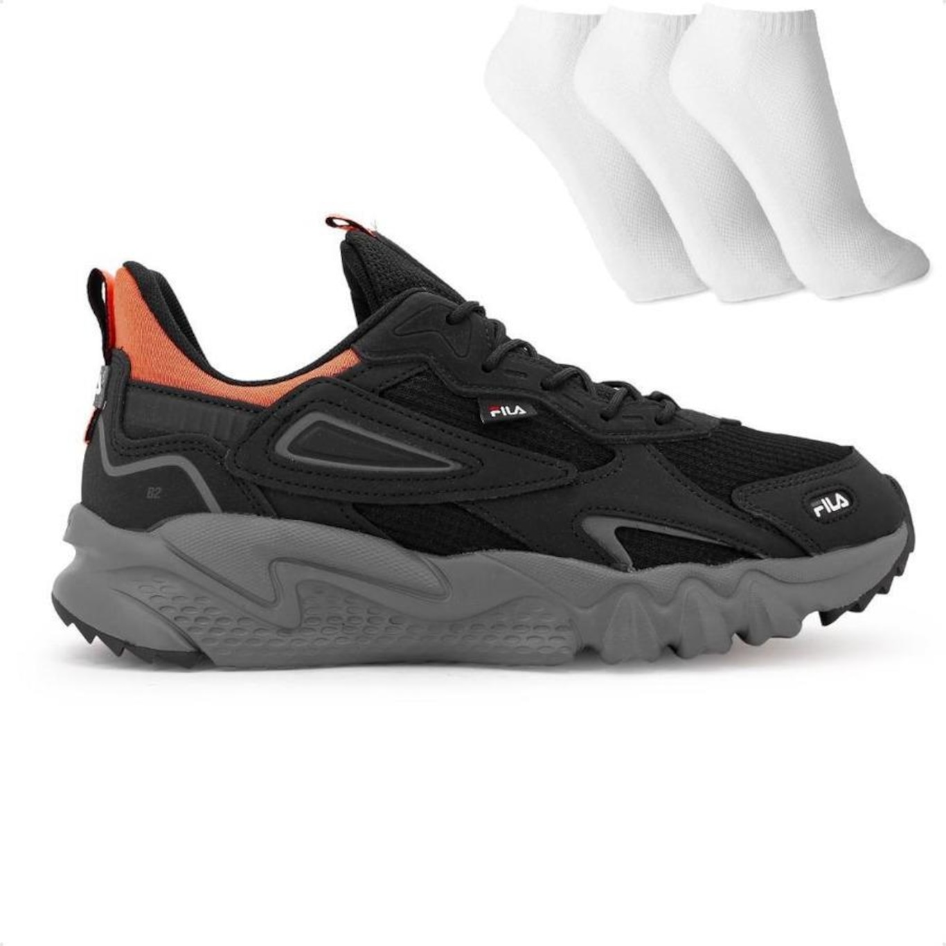 Tênis Fila Venture Tracer + 3 Pares de Meias - Masculino - Foto 1