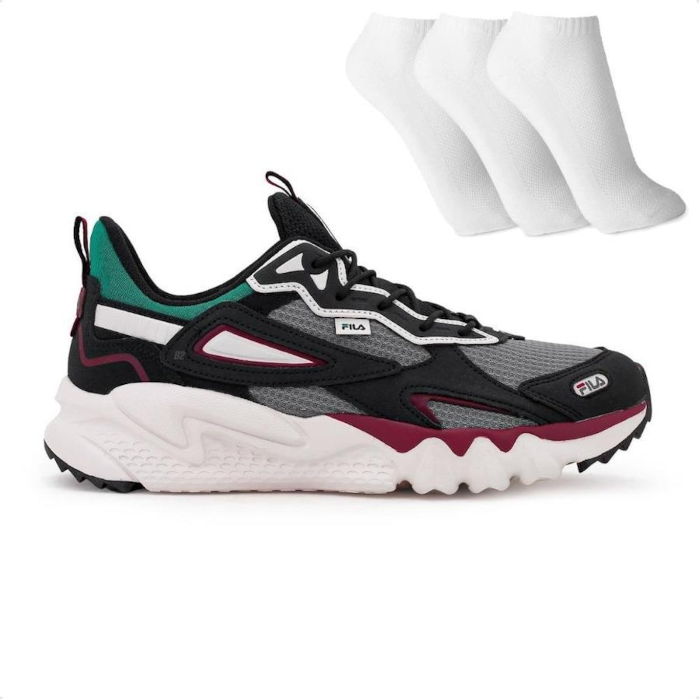 Tênis Fila Venture Tracer + 3 Pares de Meias - Masculino - Foto 1