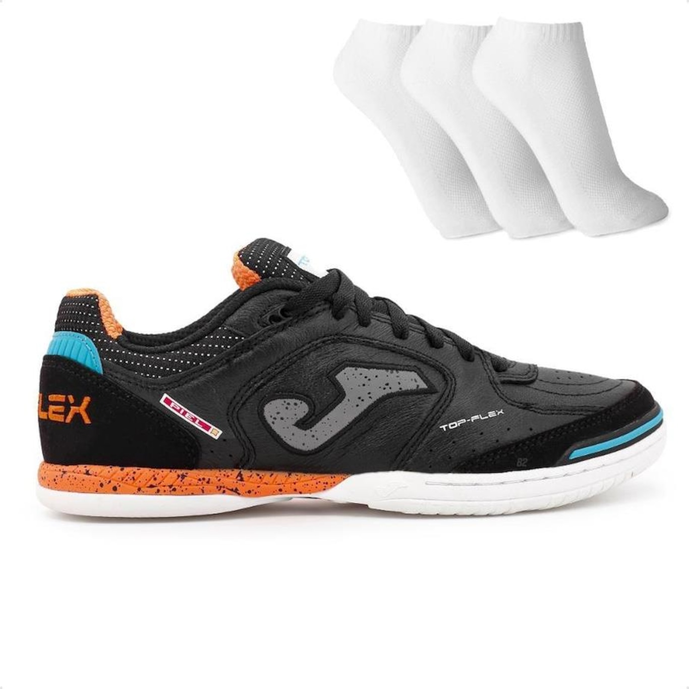 Chuteira Futsal Joma Top Flex + 3 Pares de Meias - Adulto - Foto 1