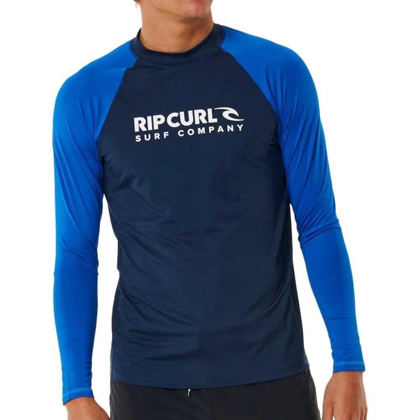 Camiseta Rip Curl Manga Longa Surf Shock Upf L/S Sm24 Dark Navy - Masculina - Foto 1