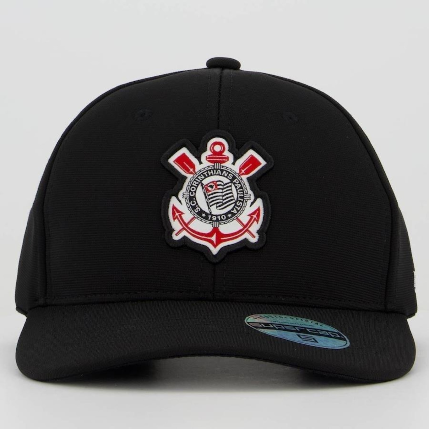 Boné Aba Curva Supercap Corinthians Escudo - Snapback - Adulto - Foto 2