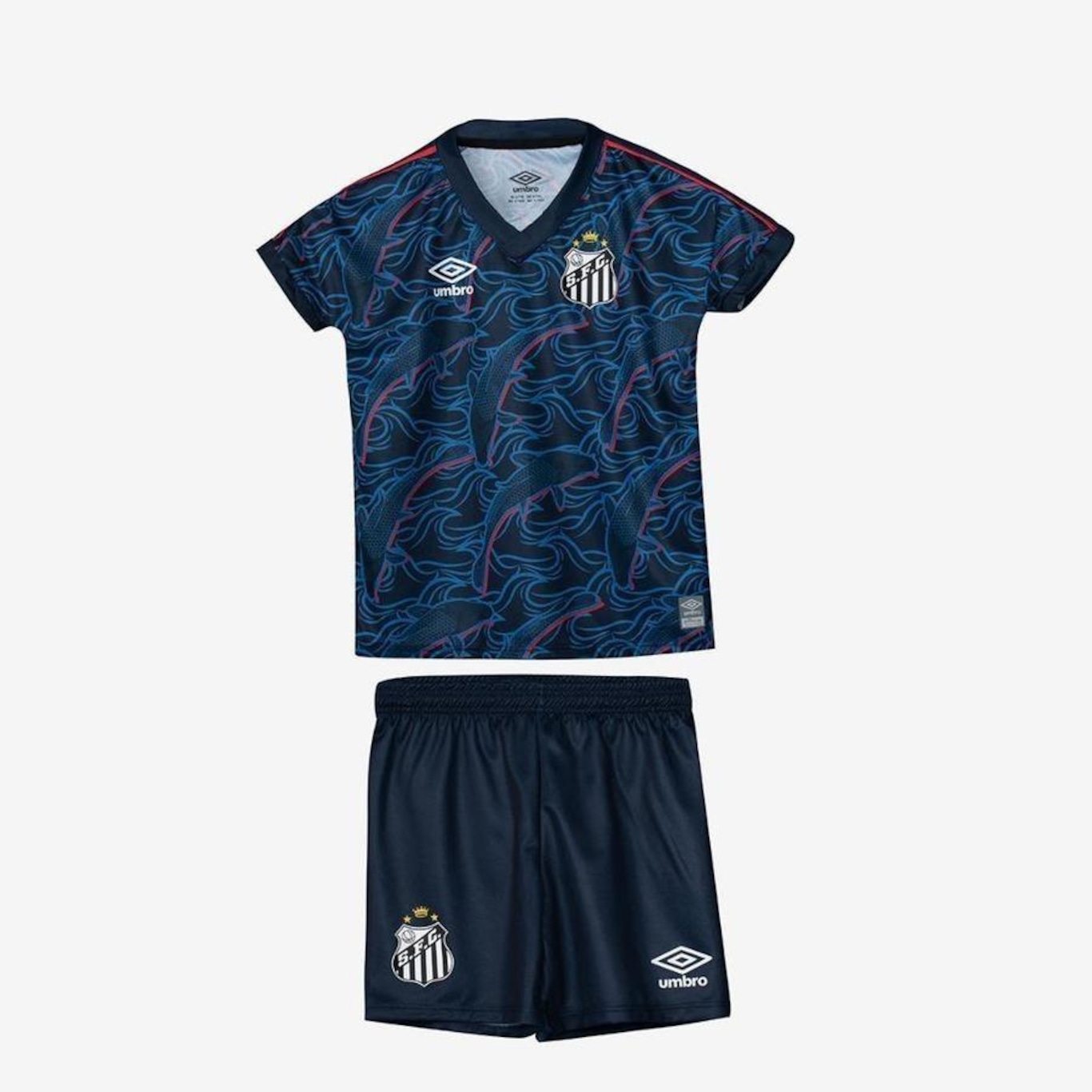 Kit Uniforme de Futebol do Santos 3 2023 Umbro - Infantil - Foto 2