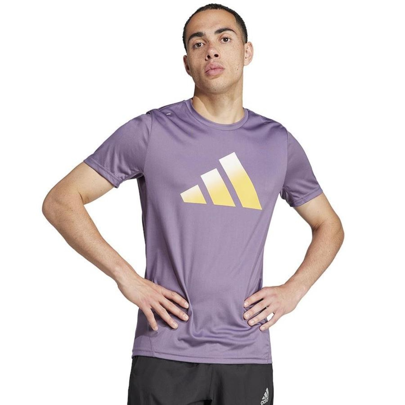 Camiseta adidas Run Icons 3 Bar - Masculina - Foto 2