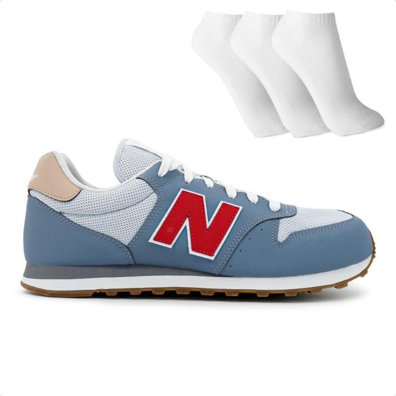 Tênis New Balance 500 V2 + 3 Pares de Meias - Masculino - Foto 1