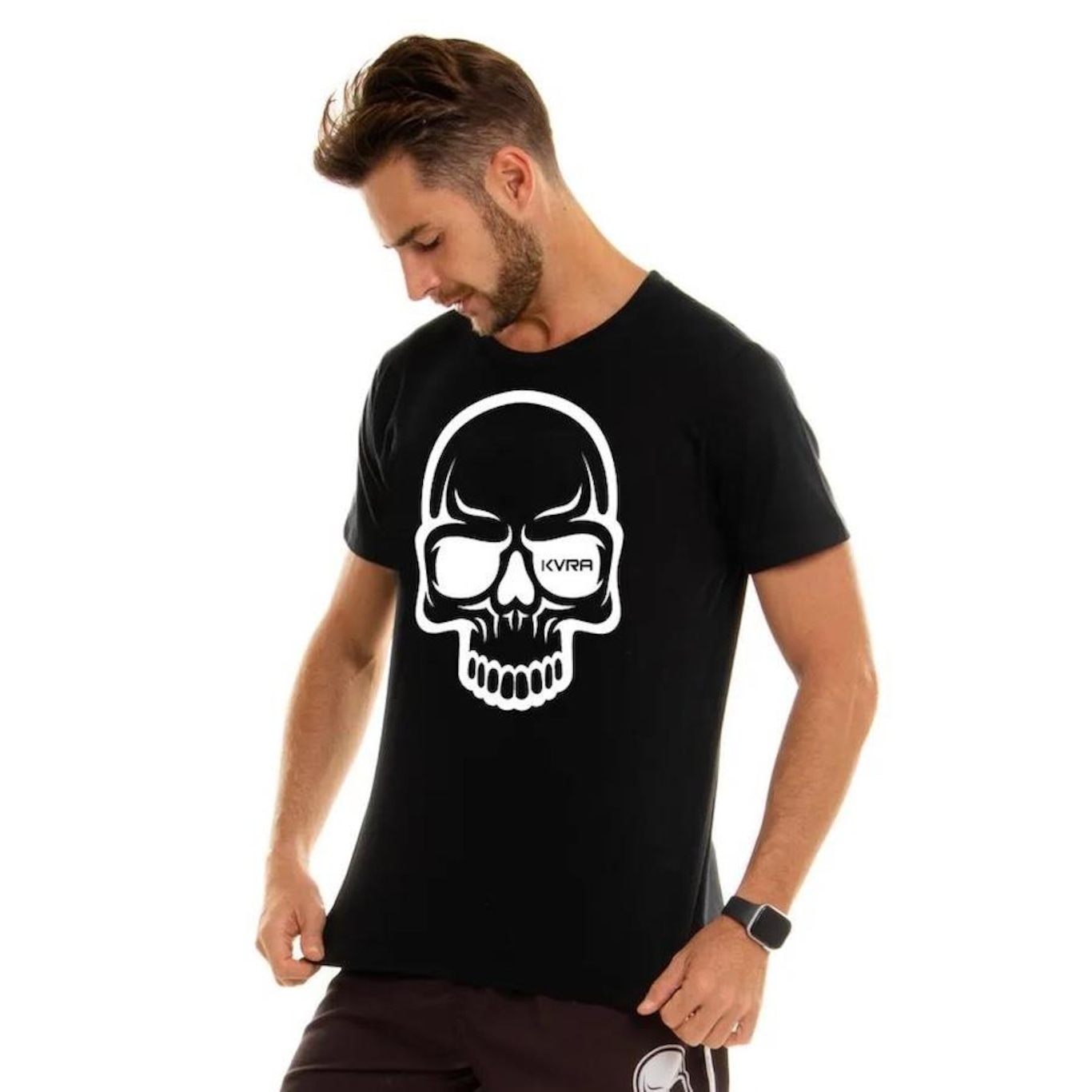 Camiseta Kvra Skull Contrast - Masculina - Foto 1