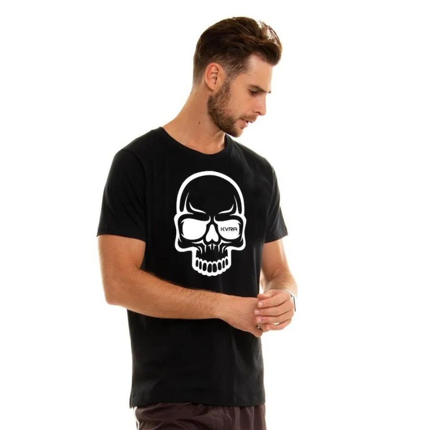 Camiseta Kvra Skull Contrast - Masculina - Foto 2