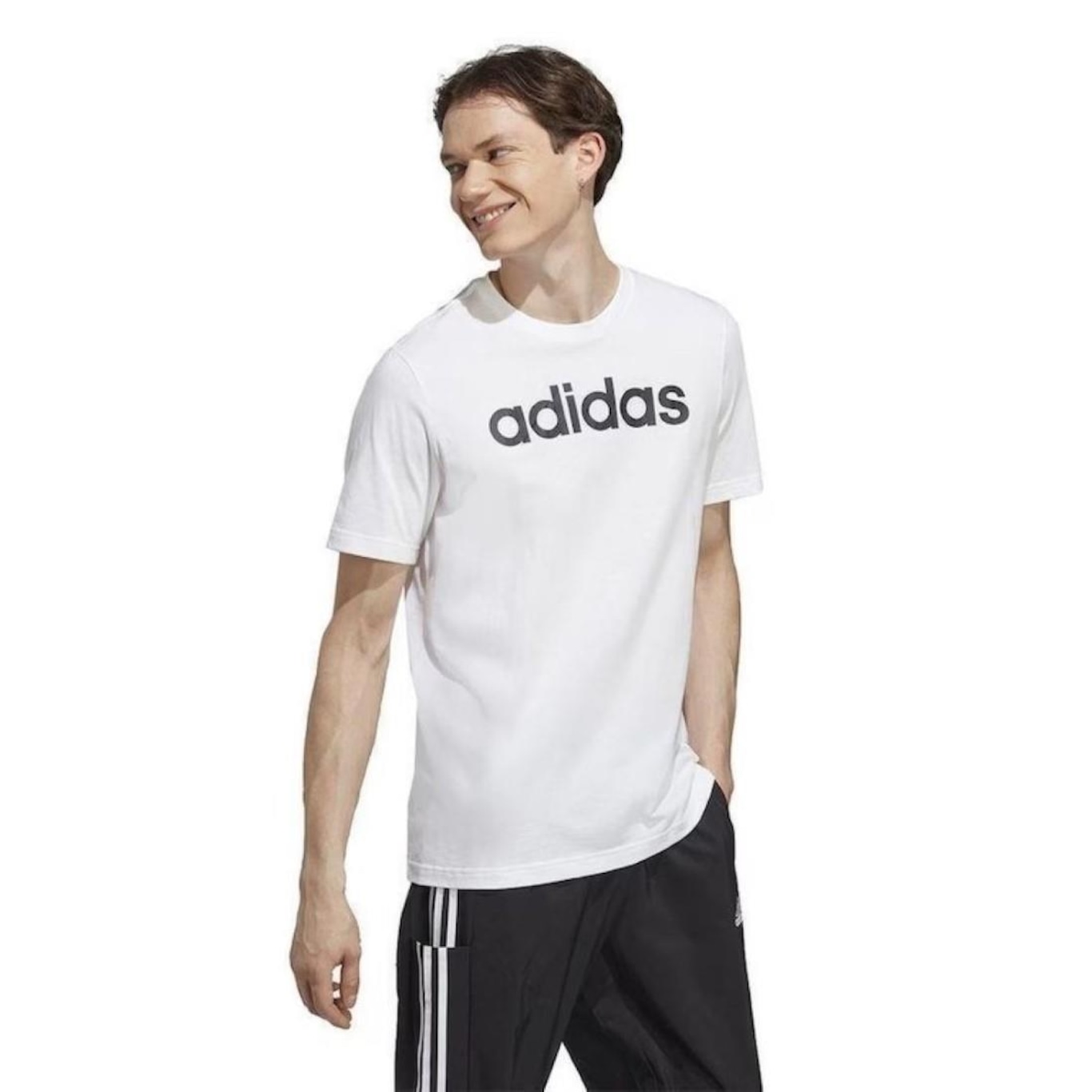 Camiseta adidas Logo Linear - Masculina - Foto 4