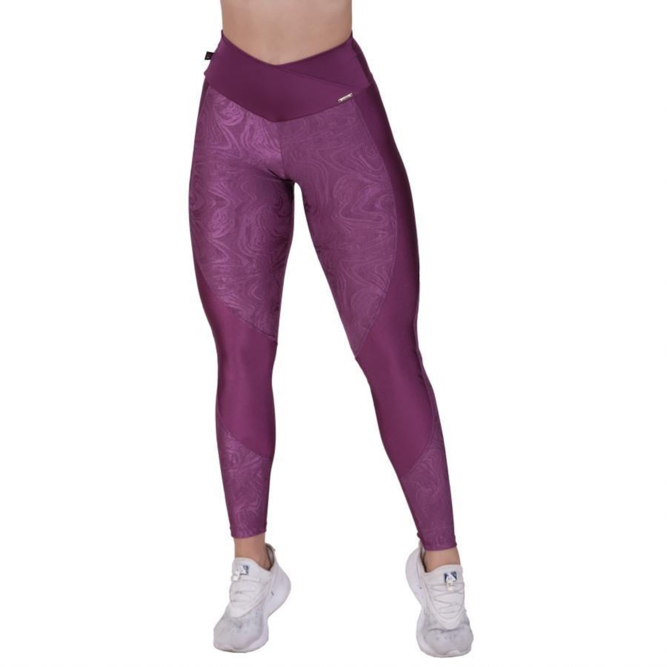 Calça Legging Orbis Fitness Cós Transpassado Cirrê - Feminina - Foto 1