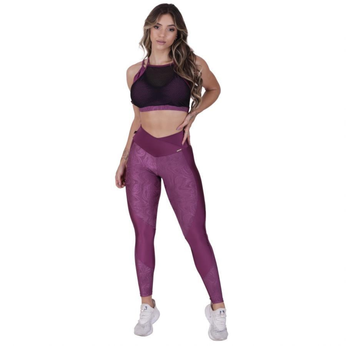 Calça Legging Orbis Fitness Cós Transpassado Cirrê - Feminina - Foto 3